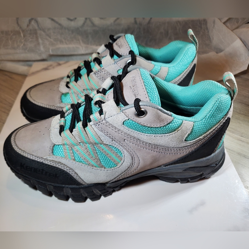 Kenetrek Womens Bridger Ridge  Leather Nylon Aqua Gray White Hiking Boots SIZE 6
